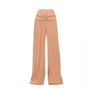Andrea Iyamah LINEA TOFFEE PLEATED PANTS